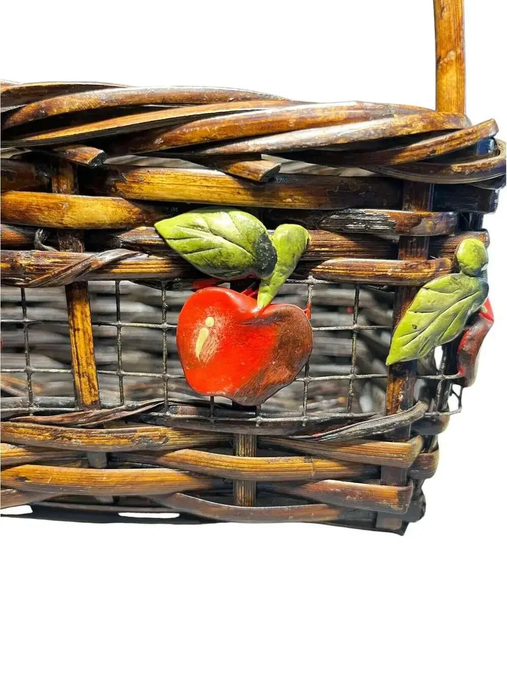Farmhouse Apple Wicker Country Girl Fruit Basket
